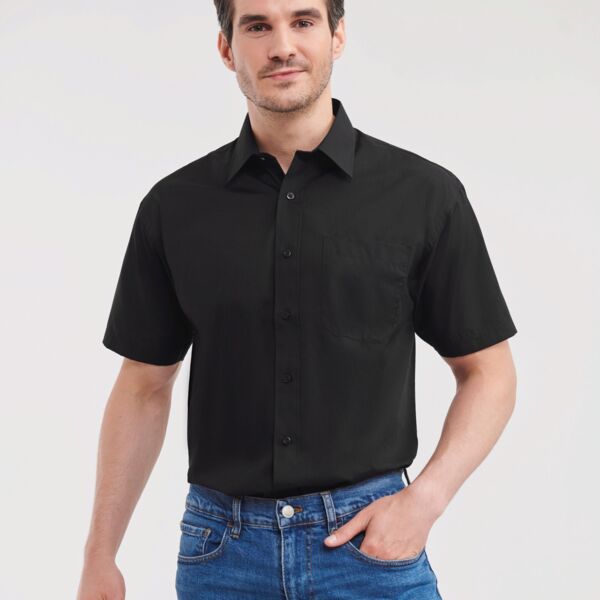 Men's Short Sleeve Classic Polycotton Poplin Shirt Thumbnail
