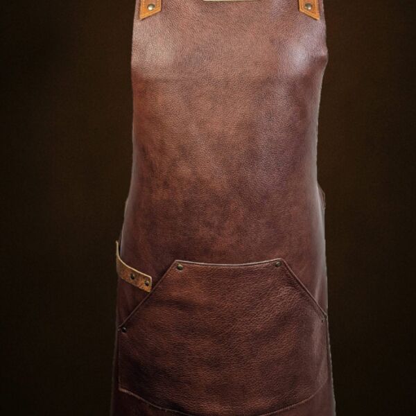 CROSS STRAP LEATHER HOSPITALITY APRON - DELUXE Thumbnail